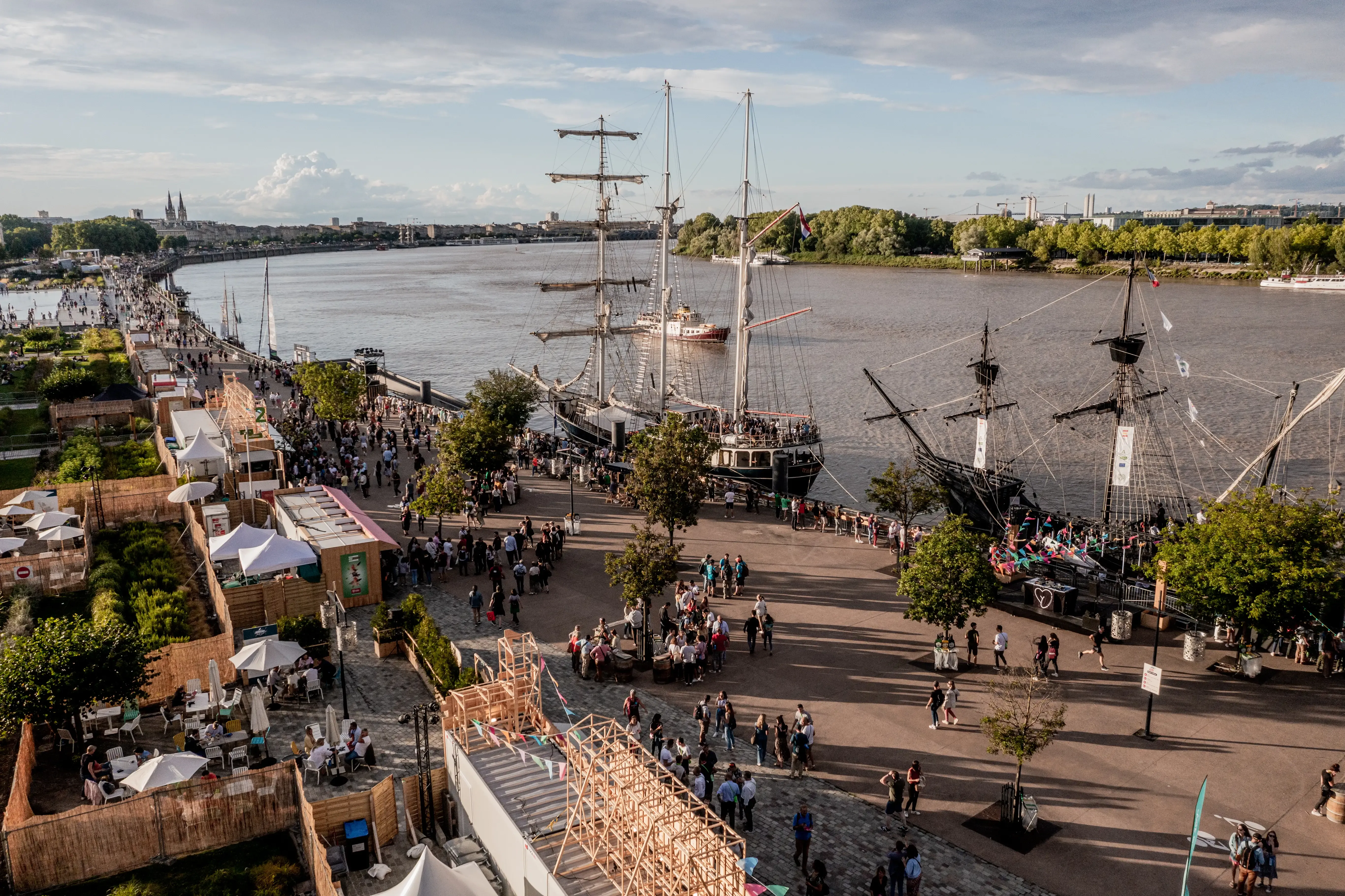 The sailboats present during the Bordeaux F&ecirc;te le Vin event